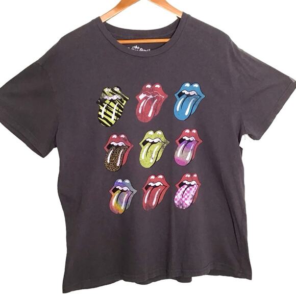The Rolling Stones Grey Multi Tongues Tshirt Size XL - Picture 1 of 7